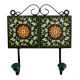 Forest Green Yellow Floral Tiles Hooks